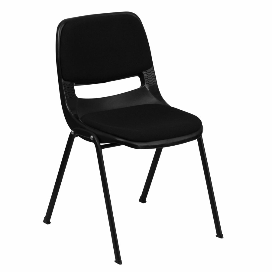 Classroom FLASH Plastic Stack & Student Chairs | Hercules Series 880 Lb. Capacity Padded Ergonomic Shell Stack Chair With Metal Frame