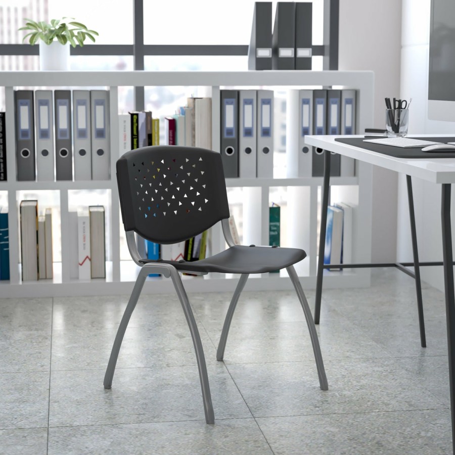 Office & Reception FLASH Reception Stack Chairs | Hercules Series 880 Lb. Capacity Plastic Stack Chair With Powder Coated Frame