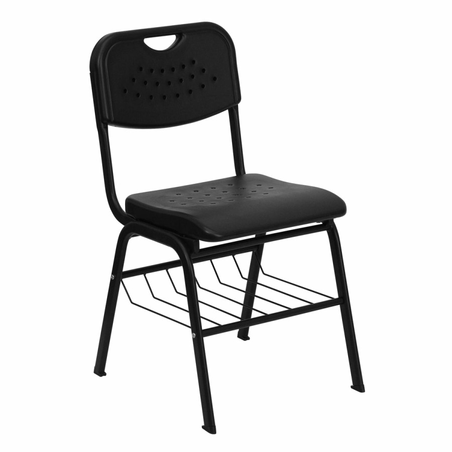 Classroom FLASH Plastic Stack & Student Chairs | Hercules Series 880 Lb. Capacity Plastic Chair With Book Basket