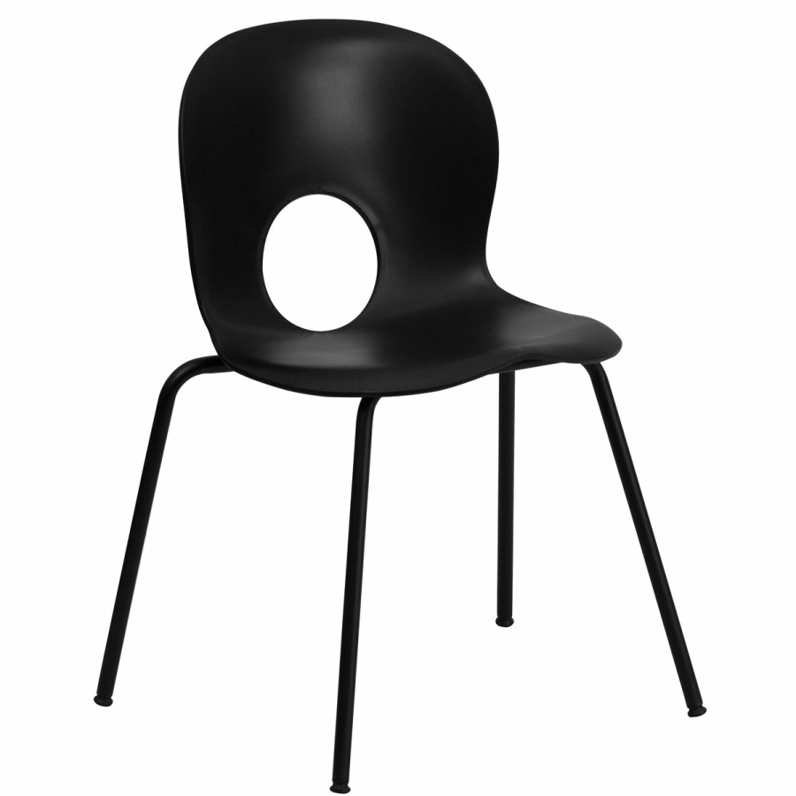 Office & Reception FLASH Reception Stack Chairs | Hercules Series 770 Lb. Capacity Designer Plastic Stack Chair With Black Frame