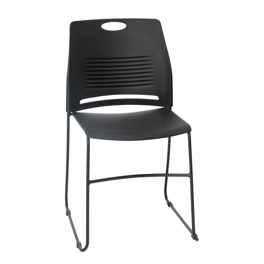 Office & Reception FLASH Reception Stack Chairs | Hercules Series Commercial Grade 660 Lb. Capacity Plastic Stack Chair With Powder Coated Sled Base Frame And Integrated Carrying Handle