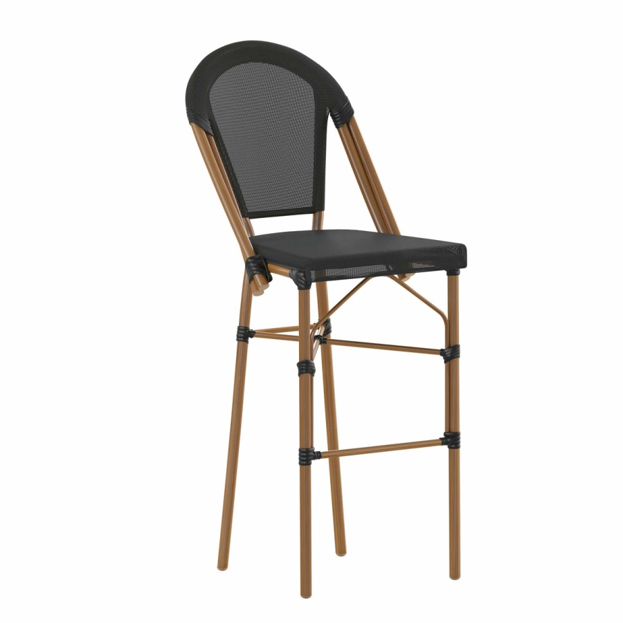 More FLASH | Marseille Stackable Indoor/Outdoor French Bistro 30" High Barstool, Commercial Grade