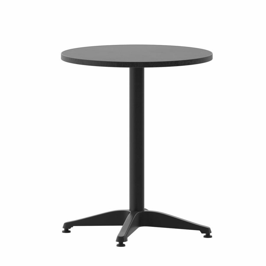 More FLASH | Mellie 23.5'' Round Aluminum Indoor-Outdoor Table With Base