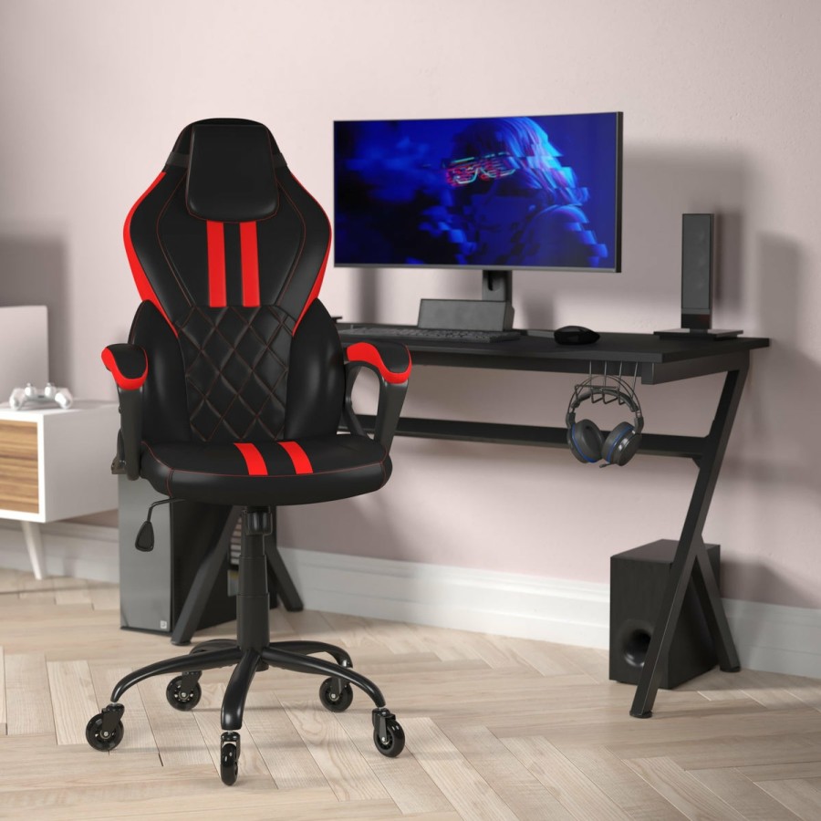 Office & Reception FLASH Gaming Desks & Chairs | Ergonomic Office Computer Chair - Adjustable Designer Gaming Chair - 360° Swivel - Roller Wheels