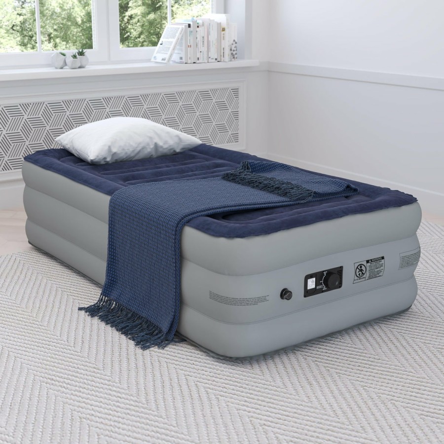 More FLASH | 18 Inch Air Mattress With Etl Certified Internal Electric Pump And Carrying Case