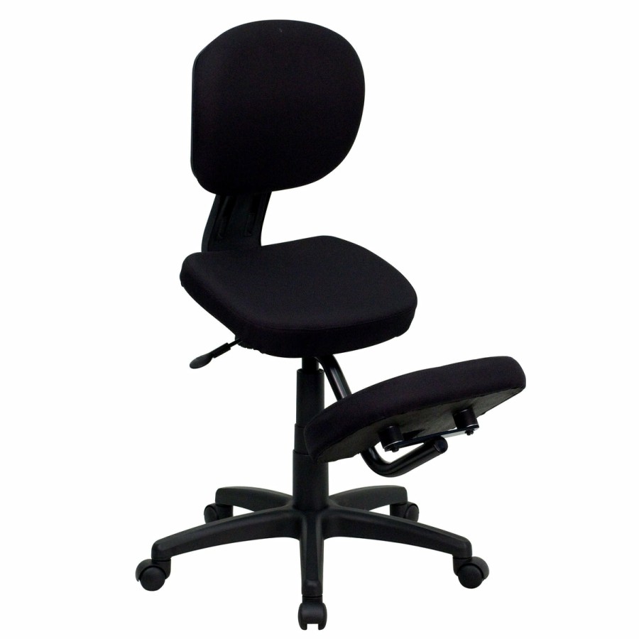 Office & Reception FLASH Task Office Chairs | Mobile Ergonomic Kneeling Posture Task Office Chair With Back