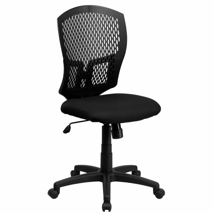 Office & Reception FLASH Task Office Chairs | Mid-Back Designer Back Swivel Task Office Chair With Fabric Seat