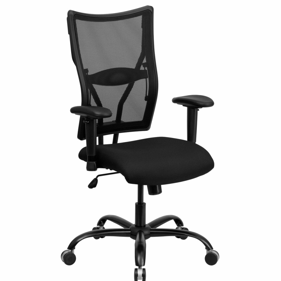 Office & Reception FLASH Big & Tall Office Chairs | Hercules Series Big & Tall 400 Lb. Rated Mesh Executive Swivel Ergonomic Office Chair With Adjustable Arms