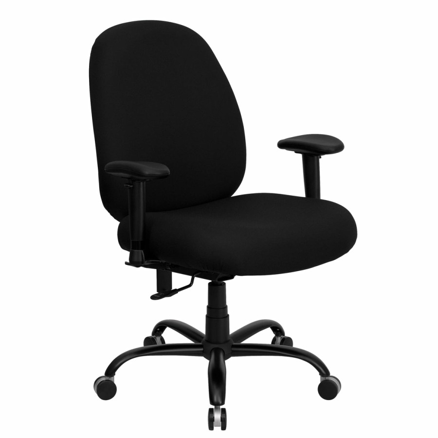 Office & Reception FLASH Big & Tall Office Chairs | Hercules Series Big & Tall 400 Lb. Rated Fabric Executive Swivel Ergonomic Office Chair With Adjustable Back Height And Arms