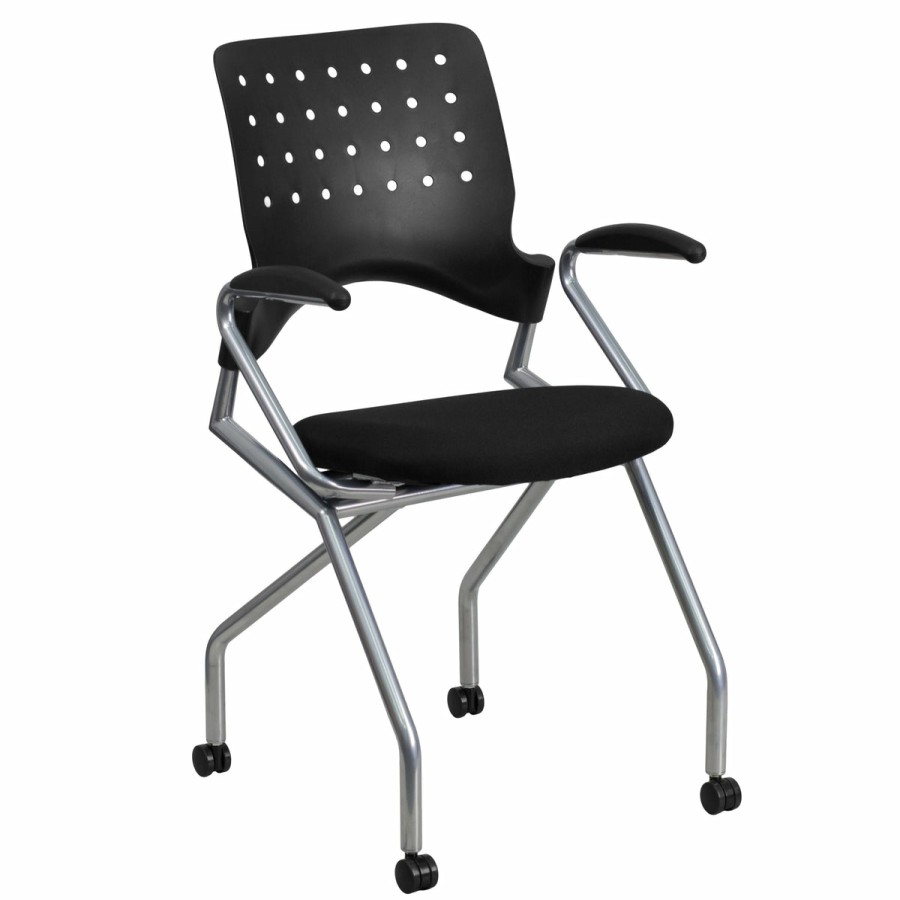 Office & Reception FLASH Reception Side Chairs | Galaxy Mobile Nesting Chair With Arms