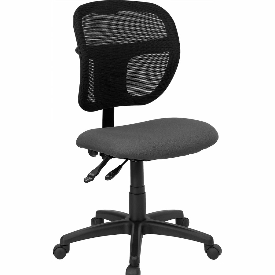 Office & Reception FLASH Task Office Chairs | Mid-Back Mesh Swivel Task Office Chair With Back Height Adjustment