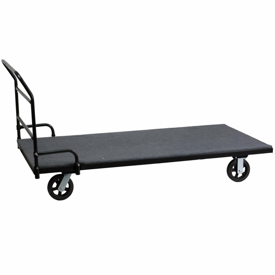 Folding & Event FLASH Dollies & Carts | Folding Table Dolly With Carpeted Platform For Rectangular Tables