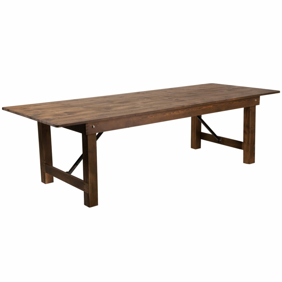 Folding & Event FLASH Folding Farm Tables | Hercules Series 9' X 40" Rectangular Solid Pine Folding Farm Table