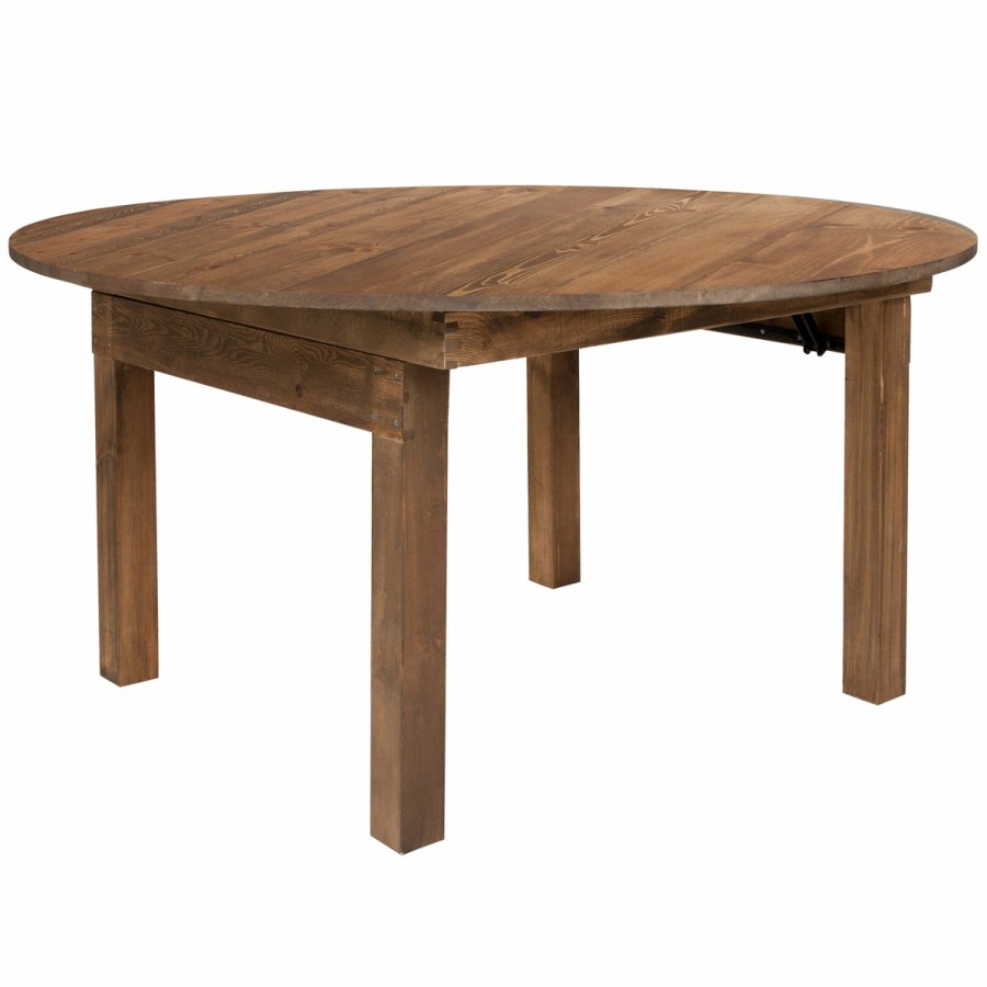 More FLASH | Hercules Series Round Dining Table | Farm Inspired, Rustic & Antique Pine Dining Room Table