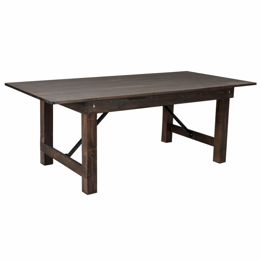 Folding & Event FLASH Folding Farm Tables | Hercules Series 7' X 40" Rectangular Solid Pine Folding Farm Table