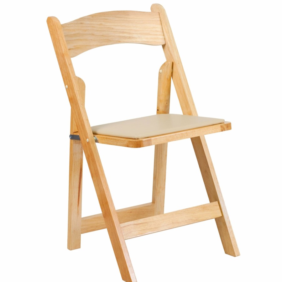 Folding & Event FLASH Wood Folding Chairs | Hercules Series Wood Folding Chair With Vinyl Padded Seat