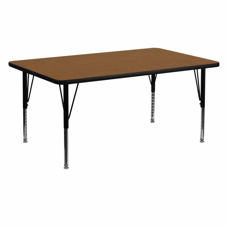 Classroom FLASH Rectangular Tables | 24''W X 60''L Rectangular Hp Laminate Activity Table - Height Adjustable Short Legs