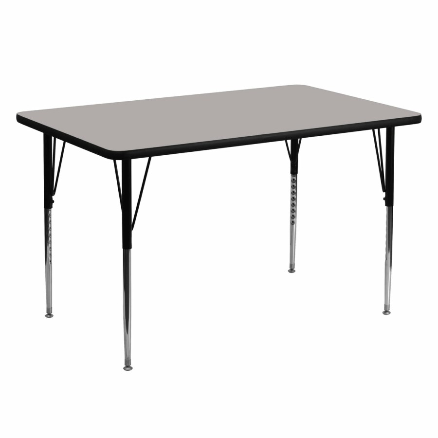 Classroom FLASH Rectangular Tables | 30''W X 60''L Rectangular Hp Laminate Activity Table - Standard Height Adjustable Legs