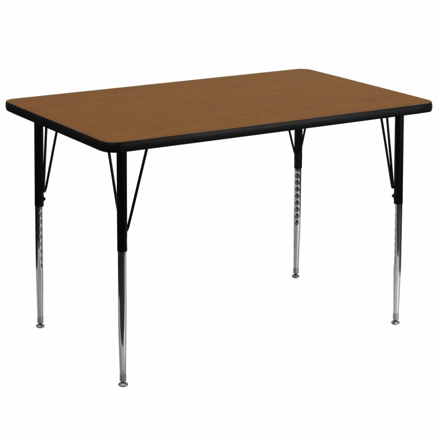 Classroom FLASH Rectangular Tables | 36''W X 72''L Rectangular Hp Laminate Activity Table - Standard Height Adjustable Legs