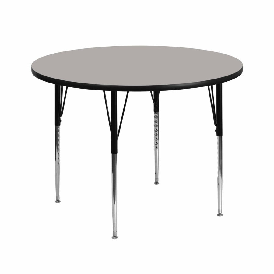 Classroom FLASH Round Tables | 42'' Round Hp Laminate Activity Table - Standard Height Adjustable Legs