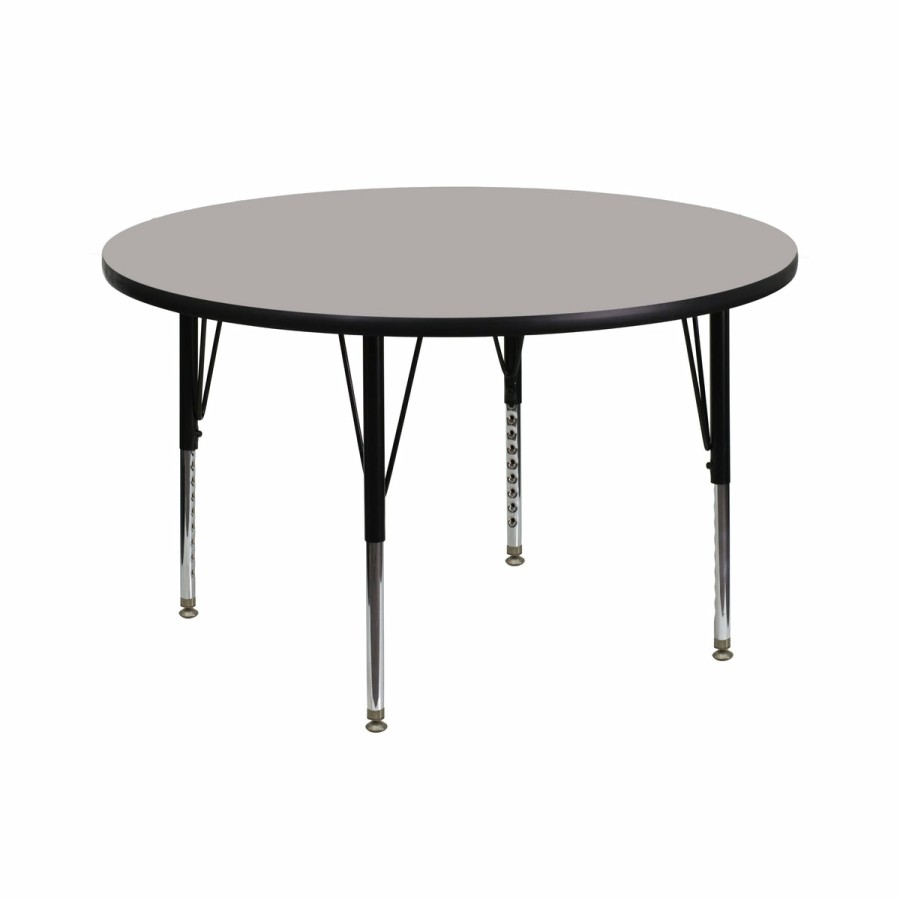 Classroom FLASH Round Tables | 42'' Round Hp Laminate Activity Table - Height Adjustable Short Legs