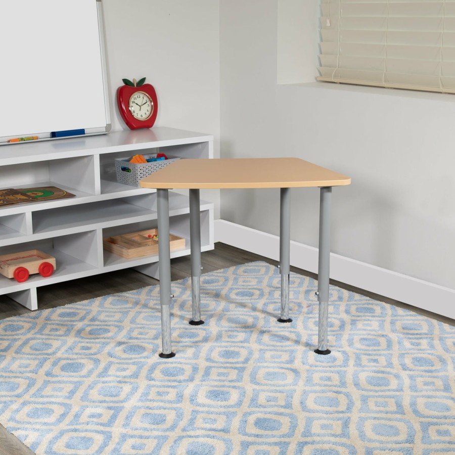 Classroom FLASH Desks & Study Carrels | Hex Collaborative Student Desk (Adjustable From 22.3" To 34") - Home And Classroom