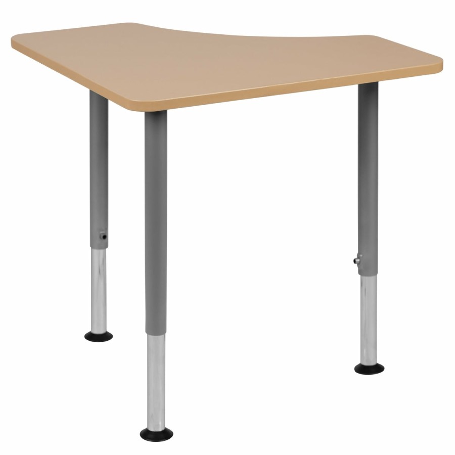 Classroom FLASH Desks & Study Carrels | Triangular Collaborative Student Desk (Adjustable From 22.3" To 34") - Home And Classroom