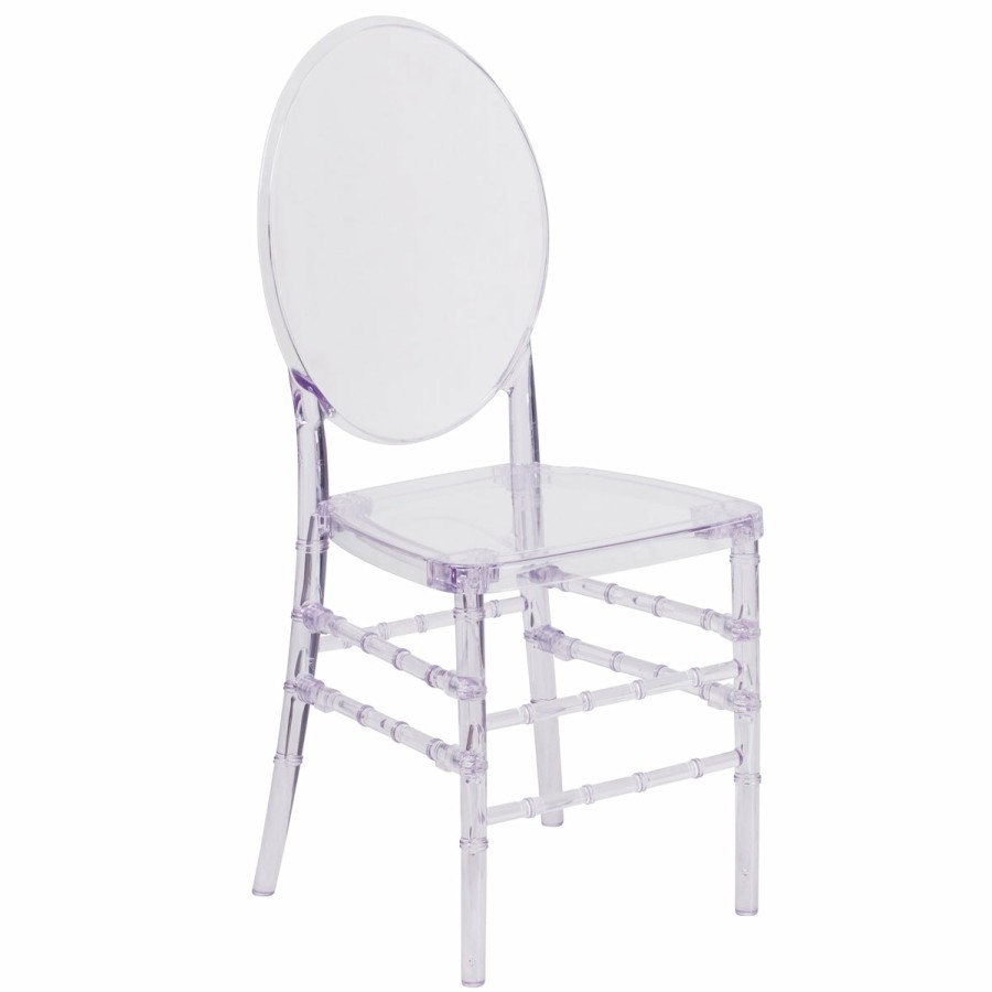 Folding & Event FLASH Ghost Chairs & Stools | Flash Elegance Stacking Florence Chair With Elongated Oval Back