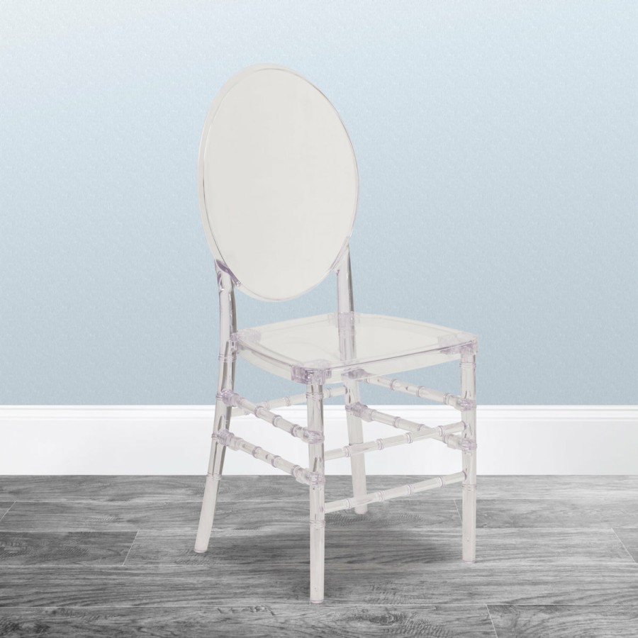 Folding & Event FLASH Ghost Chairs & Stools | Flash Elegance Stacking Florence Chair With Elongated Oval Back