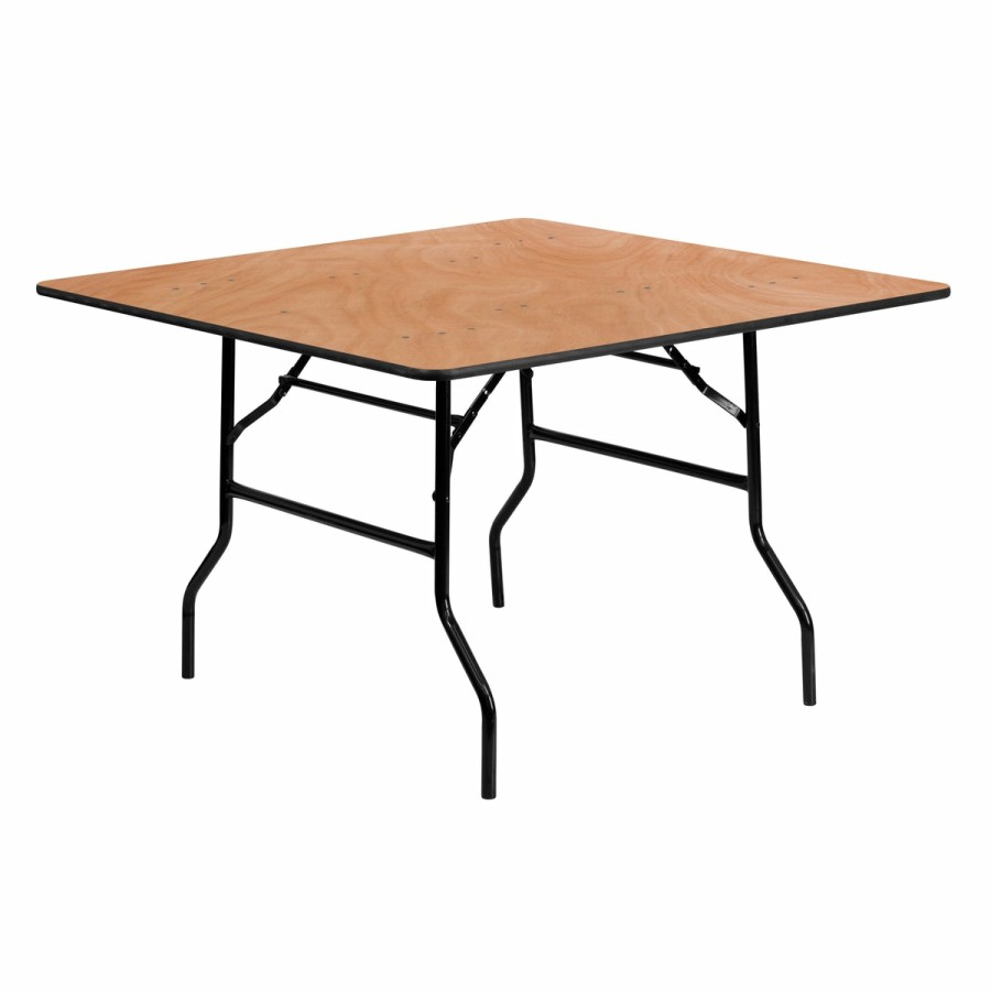 Folding & Event FLASH Wood Folding Tables | 4-Foot Square Wood Folding Banquet Table