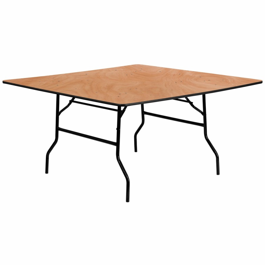 Folding & Event FLASH Wood Folding Tables | 5-Foot Square Wood Folding Banquet Table