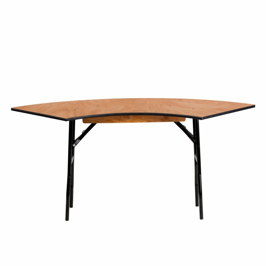 Folding & Event FLASH Wood Folding Tables | 5.5 Ft. X 2 Ft. Serpentine Wood Folding Banquet Table