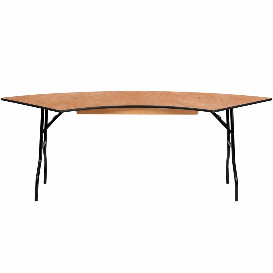 Folding & Event FLASH Wood Folding Tables | 7.25 Ft. X 2.5 Ft. Serpentine Wood Folding Banquet Table