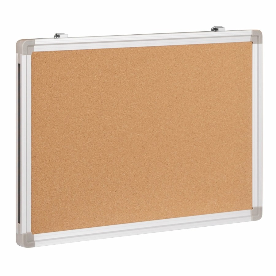 Classroom FLASH Cork & Marker Boards | Hercules Series Wall Mounted Natural Cork Board With Aluminum Frame