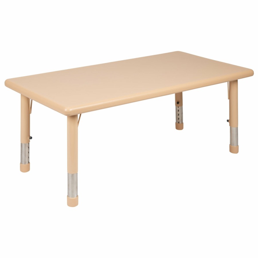 Classroom FLASH Rectangular Tables | 24"W X 48"L Rectangular Plastic Height Adjustable Activity Table