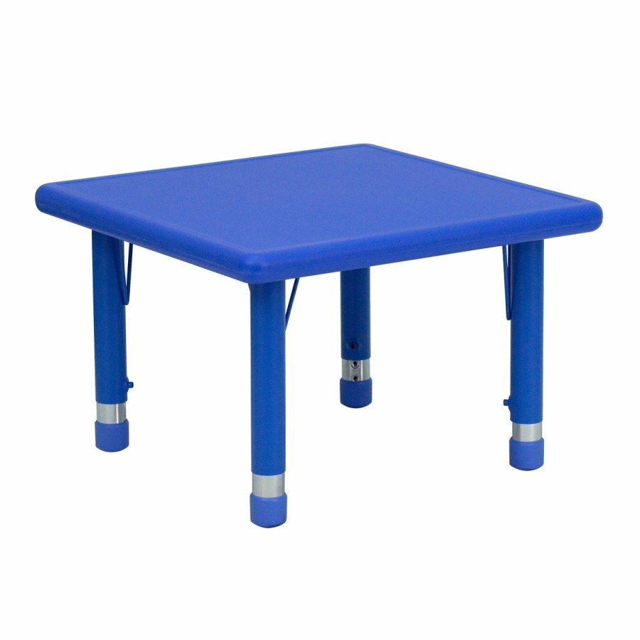 Classroom FLASH Square Tables | 24" Square Plastic Height Adjustable Activity Table