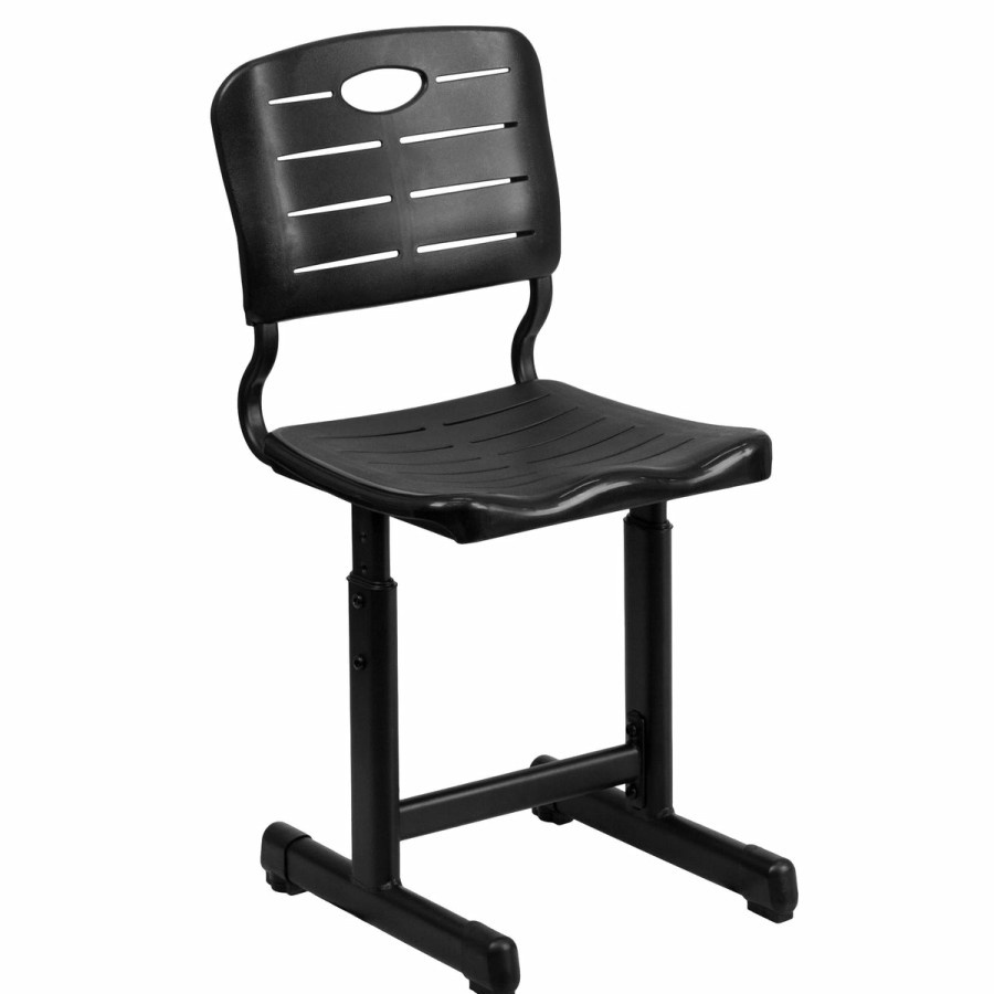 Classroom FLASH Plastic Stack & Student Chairs | Adjustable Height Student Chair With Pedestal Frame