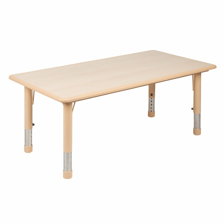 Classroom FLASH Rectangular Tables | 23.625"W X 47.25"L Rectangular Plastic Height Adjustable Activity Table