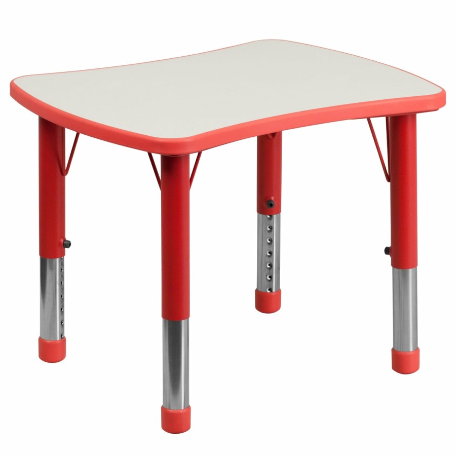 Classroom FLASH Rectangular Tables | 21.875"W X 26.625"L Rectangular Plastic Height Adjustable Activity Table