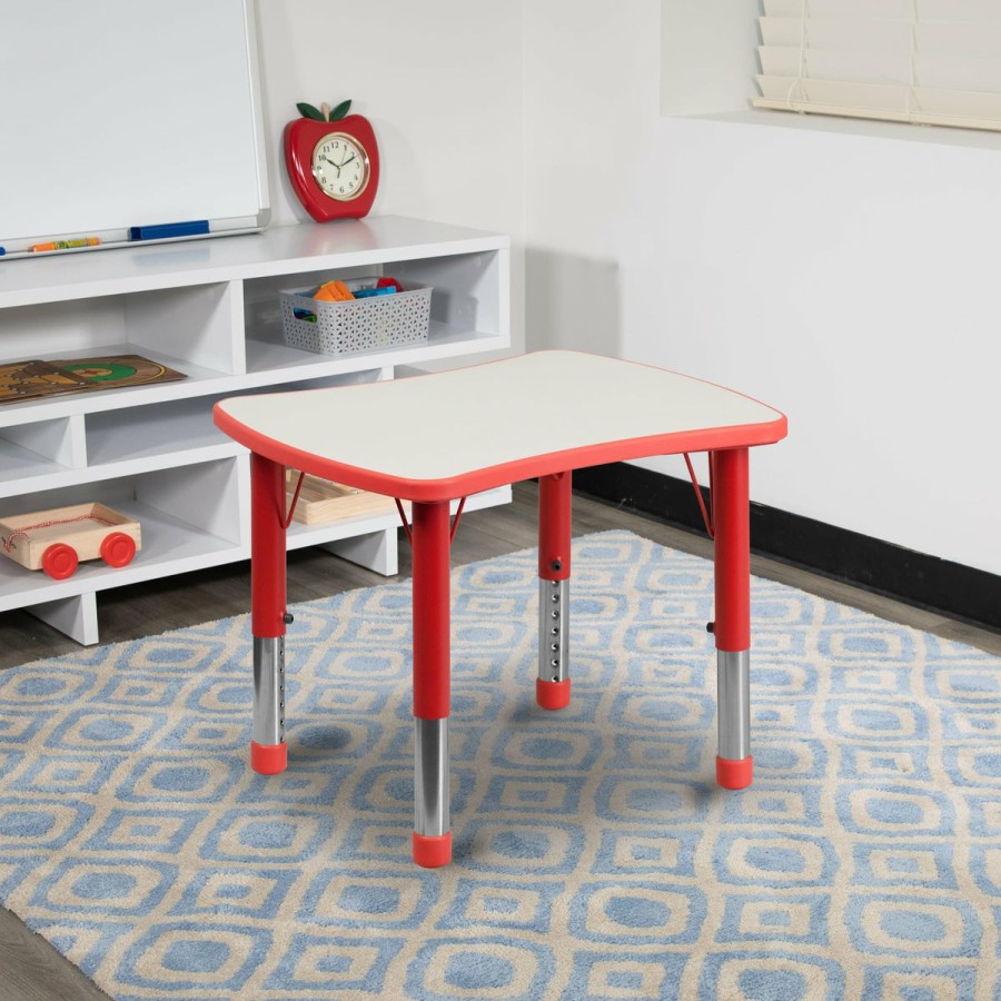 Classroom FLASH Rectangular Tables | 21.875"W X 26.625"L Rectangular Plastic Height Adjustable Activity Table