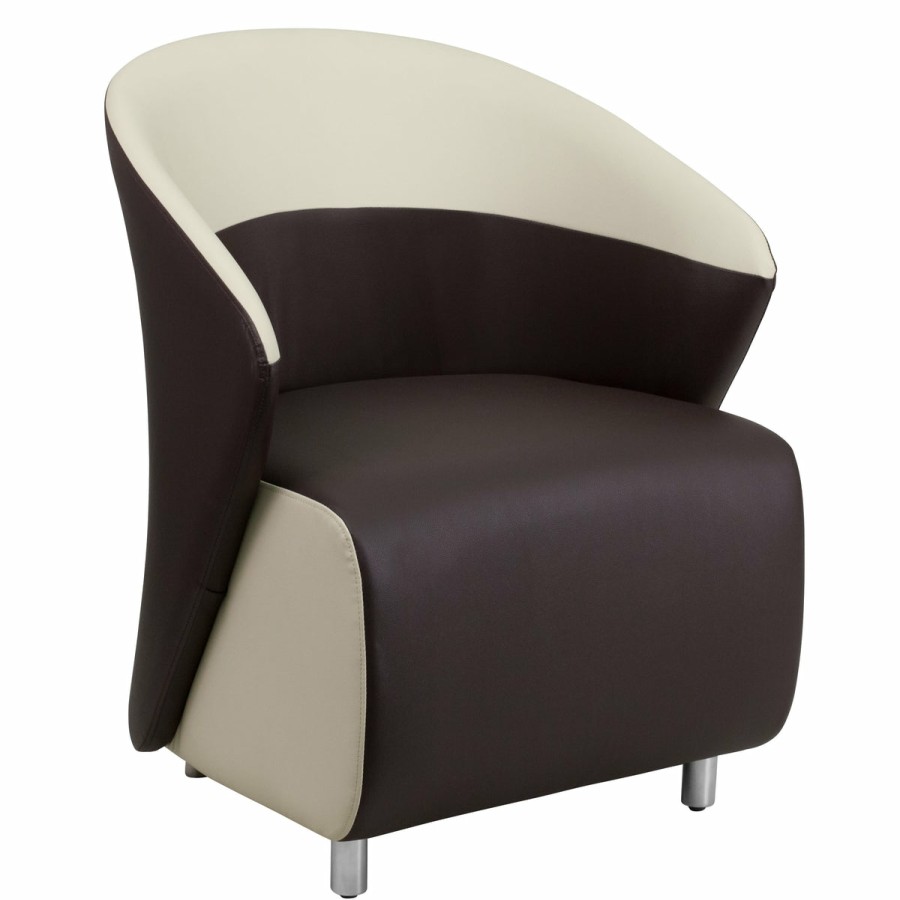 Office & Reception FLASH Reception Chairs | Leathersoft Curved Barrel Back Lounge Chair