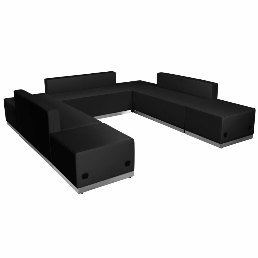 Office & Reception FLASH Modular Reception Sets | Hercules Alon Series Leathersoft Reception Configuration, 7 Pieces