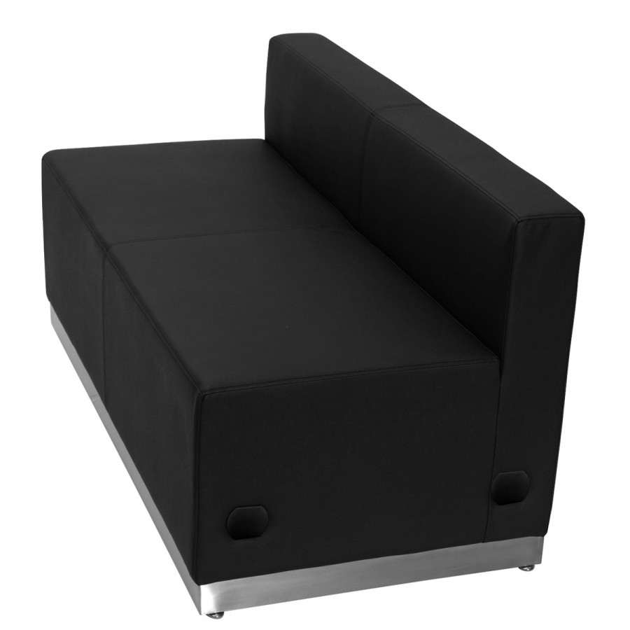 Office & Reception FLASH Modular Reception Loveseats | Hercules Alon Series Leathersoft Loveseat With Brushed Stainless Steel Base