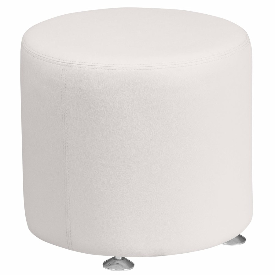 Office & Reception FLASH Modular Reception Ottomans | Hercules Alon Series Leathersoft 18'' Round Ottoman