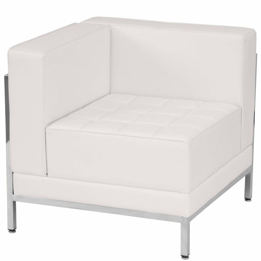 Office & Reception FLASH Modular Reception Chairs | Hercules Imagination Series Contemporary Modular Left Corner Chair With Quilted Tufted Seat And Encasing Frame