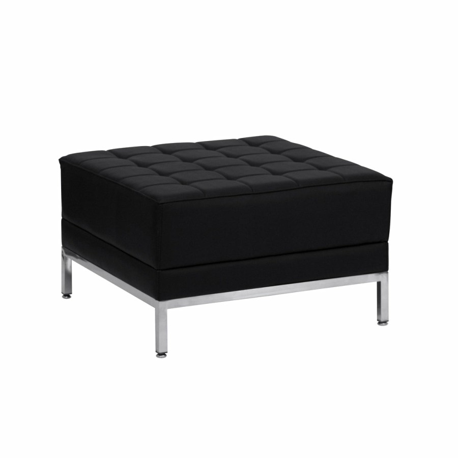 Office & Reception FLASH Modular Reception Ottomans | Hercules Imagination Series Leathersoft Quilted Tufted Modular Ottoman