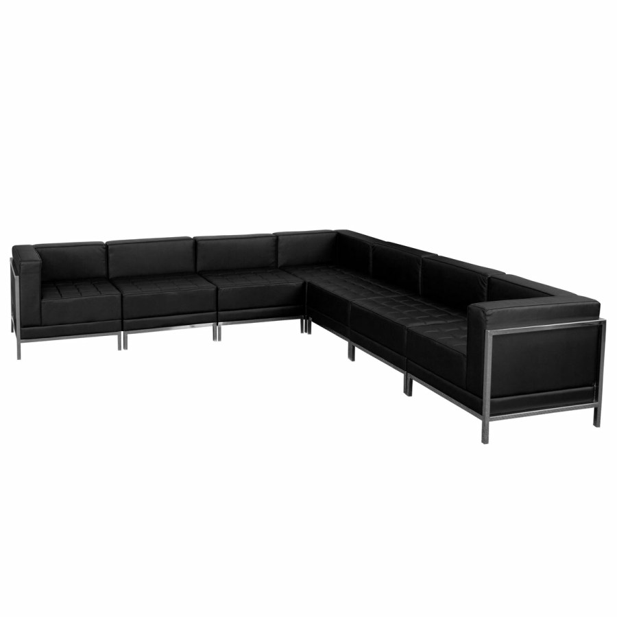 Office & Reception FLASH Modular Reception Sets | Hercules Imagination Series Leathersoft Sectional Configuration, 7 Pieces