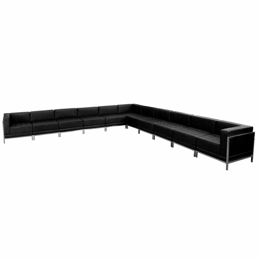 Office & Reception FLASH Modular Reception Sets | Hercules Imagination Series Leathersoft Sectional Configuration, 11 Pieces