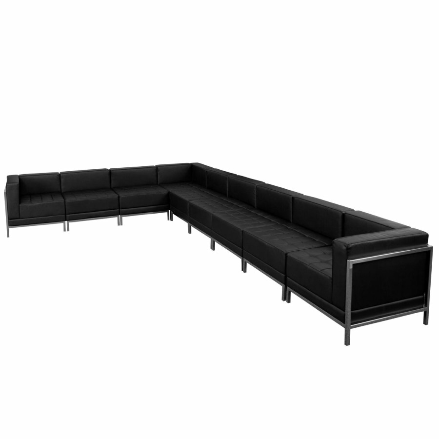 Office & Reception FLASH Modular Reception Sets | Hercules Imagination Series Leathersoft Sectional Configuration, 9 Pieces