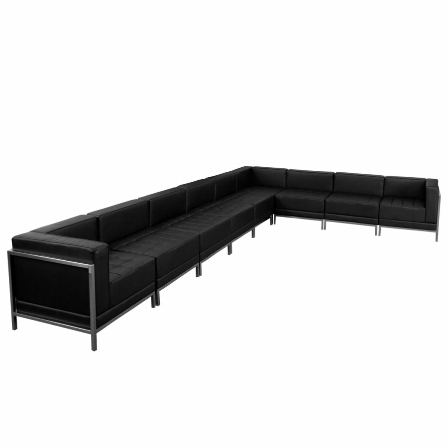 Office & Reception FLASH Modular Reception Sets | Hercules Imagination Series Leathersoft Sectional Configuration, 9 Pieces